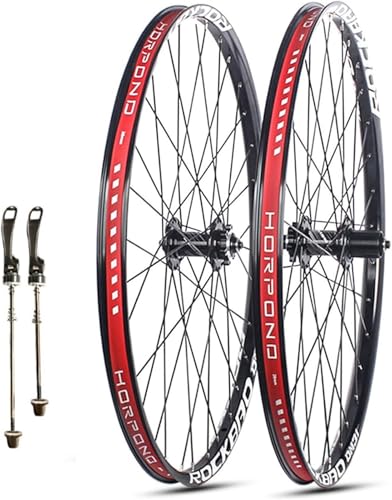 for 7-11 Gang Kassette 24/26/27.5/29'' Fahrrad Laufradsatz Scheibenbremse Schnellspanner Mountainbike Laufräder Alu Doppelwand Felge 32H Nabe(Black,27.5inch) von KLYso