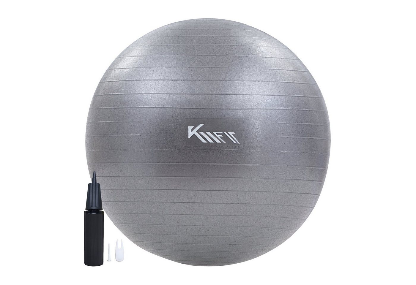 KM - Fit Gymnastikball Trainingsball Sitzball für Fitness,Yoga,Gymnastik 65 cm (mit Luft-Pumpe, Grau), Max. Belastbarkeit: 300 kg von KM - Fit