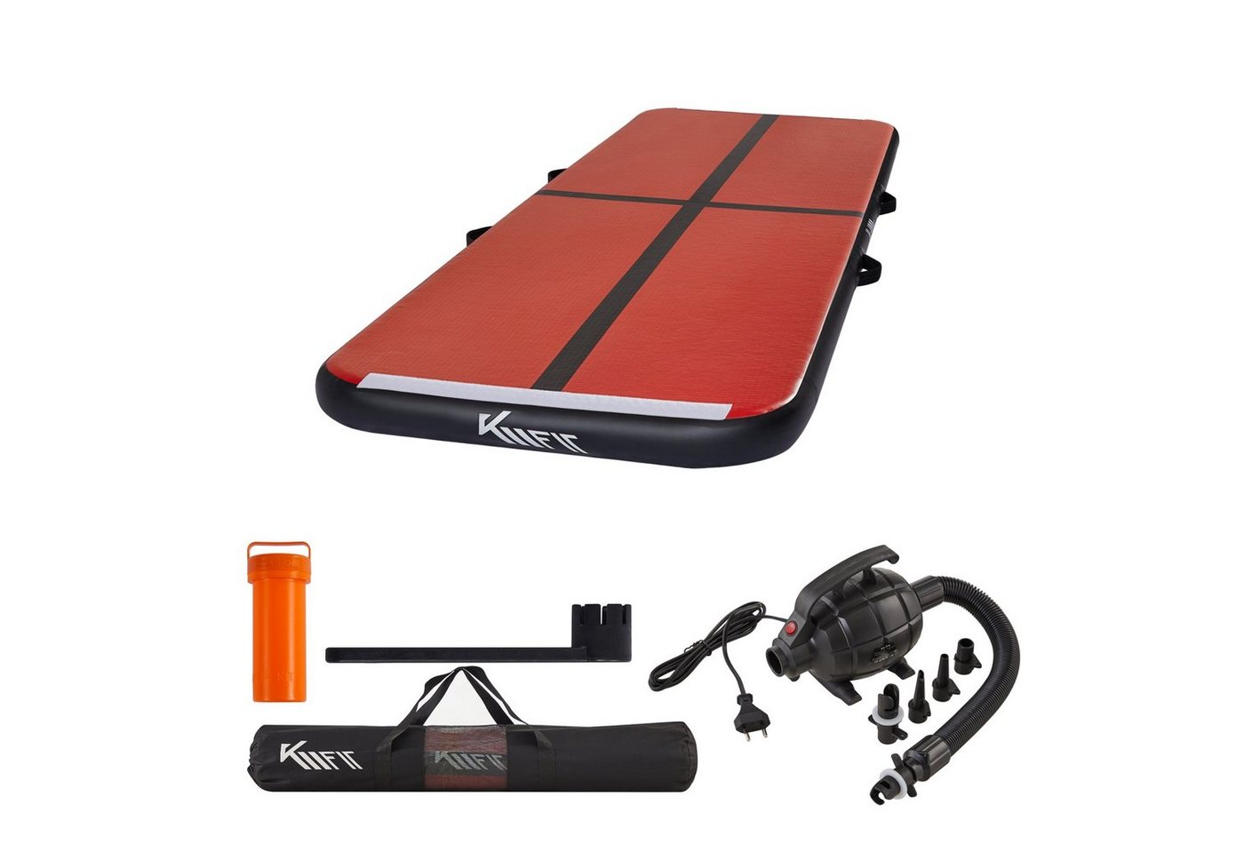 KM - Fit Gymnastikmatte Airtrack Matte Turnmatte Fitness-Matte (1-St., 500 x 100 x 10 cm), mit integrierter Pumpe 600W von KM - Fit