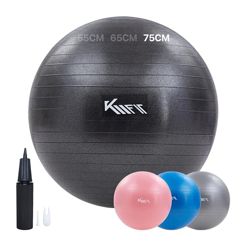 KM-Fit Gymnastikball 75cm | Trainingsball mit Luft-Pumpe | Sitzball Büro Anti-Burst | Ball für Fitness, Yoga, Gymnastik, Core Training | Pezziball Yogaball BPA-Frei | Schwarz KM-Fit Gymnastikball 75cm | Trainingsball mit Luft-Pumpe | Sitzball Büro Anti-Burst | Ball für Fitness, Yoga, Gymnastik, Core Training | Pezziball Yogaball BPA-Frei | Schwarz von KM KM Fit