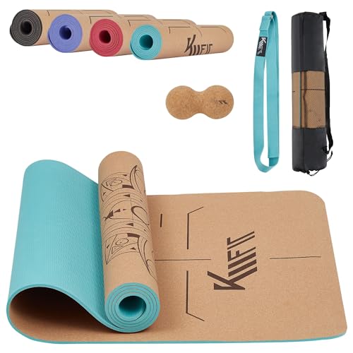 KM-Fit TPE Yoga Matte | Gymnastikmatte mit Tragegurt | Yogamatte gepolstert & rutschfest | Sportmatte für Fitness, Pilates & Gymnastik Workout | mit Tragetasche, Yogagurt und Massageball | Minz Grün KM-Fit TPE Yoga Matte | Gymnastikmatte mit Tragegurt | Yogamatte gepolstert & rutschfest | Sportmatte für Fitness, Pilates & Gymnastik Workout | mit Tragetasche, Yogagurt und Massageball | Minz Grün von KM KM Fit