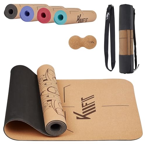 KM-Fit TPE Yoga Matte | Gymnastikmatte mit Tragegurt | Yogamatte gepolstert & rutschfest | Sportmatte für Fitness, Pilates & Gymnastik Workout | mit Tragetasche, Yogagurt und Massageball | Schwarz KM-Fit TPE Yoga Matte | Gymnastikmatte mit Tragegurt | Yogamatte gepolstert & rutschfest | Sportmatte für Fitness, Pilates & Gymnastik Workout | mit Tragetasche, Yogagurt und Massageball | Schwarz von KM KM Fit