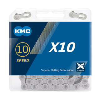 KMC Fahrrad Kette X10 Kompatibilität: 10-fach | SB-Verpackung | grau | 114 Glieder KMC Fahrrad Kette X10 Kompatibilität: 10-fach | SB-Verpackung | grau | 114 Glieder von KMC