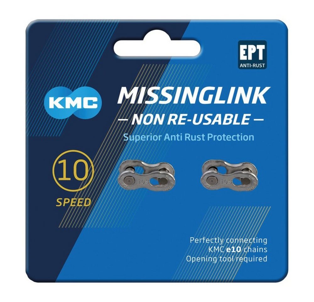 KMC Fahrradketten Missinglink 1/2x11/128" 10NR EPT, für Ketten 10-fach KMC Fahrradketten Missinglink 1/2x11/128" 10NR EPT, für Ketten 10-fach von KMC
