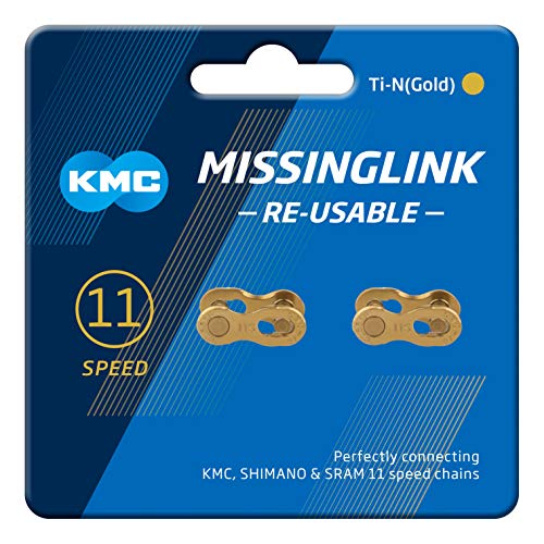 KMC Unisex – Erwachsene 11R Ti-N Kettenverschlussglied für 11-fach Ketten, gold, von KMC