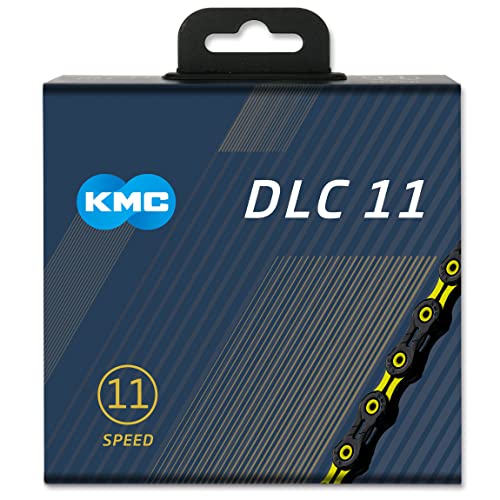 Fahrrad Kette, KMC Fahrradkette, DLC11, 1/2" x 11/128", 118 Glieder, 11-fach, kompatibel mit Shimano / Sram / Campagnolo, schwarz-gelb, extra leicht Fahrrad Kette, KMC Fahrradkette, DLC11, 1/2" x 11/128", 118 Glieder, 11-fach, kompatibel mit Shimano / Sram / Campagnolo, schwarz-gelb, extra leicht von KMC