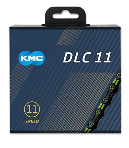 Fahrrad Kette, KMC Fahrradkette, DLC11, 1/2" x 11/128", 118 Glieder, 11-fach, kompatibel mit Shimano / Sram / Campagnolo, schwarz-grün, extra leicht Fahrrad Kette, KMC Fahrradkette, DLC11, 1/2" x 11/128", 118 Glieder, 11-fach, kompatibel mit Shimano / Sram / Campagnolo, schwarz-grün, extra leicht von KMC