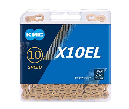 KMC Unisex – Erwachsene X10 EL TiNi X10EL Ti-N 10-Fach Kette 1/2" x11/128, 114 Glieder, Gold, Beschichtung von KMC