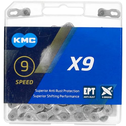 Fahrrad Kette, KMC Fahrradkette, ›X9 EPT, 1/2" x 11/128", 114 Glieder, 9-fach, kompatibel mit Shimano / Sram / Campagnolo, rostresistent Fahrrad Kette, KMC Fahrradkette, ›X9 EPT, 1/2" x 11/128", 114 Glieder, 9-fach, kompatibel mit Shimano / Sram / Campagnolo, rostresistent von KMC