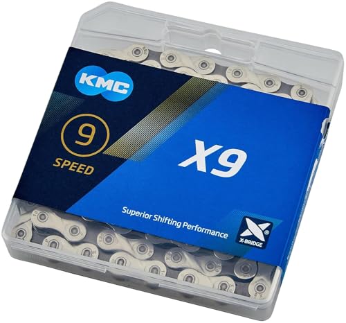 KMC Unisex X9 9 Speed Kette, Silber/Grau, 122 Glieder von KMC