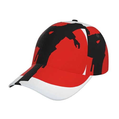 KMNHBGF Taekwondo-Design-Baseballkappe mit Aquarell-Blumendruck, modisches Accessoire, Taekwondo-Design, Einheitsgröße von KMNHBGF