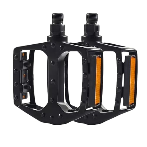 Schwarze Aluminium-Fahrradpedale für Erwachsene, Flache Pedale, breite Plattform, Rennradpedale, 9/16 Zoll, mit Reflektoren, leicht, für Mountainbike, BMX, geeignet für Rennräder Schwarze Aluminium-Fahrradpedale für Erwachsene, Flache Pedale, breite Plattform, Rennradpedale, 9/16 Zoll, mit Reflektoren, leicht, für Mountainbike, BMX, geeignet für Rennräder von KMRDND