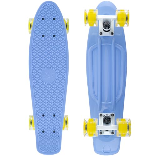 KMX 55,9 cm großes Kinder-Skateboard mit LED-Rädern, beleuchtetes Skateboard für Jungen, Mädchen, Anfänger, Mini-Cruiser-Skateboard für Kinder im Alter von 6–12 Jahren, Skate-Board für Kinder, von KMX