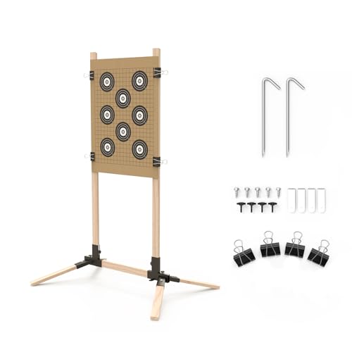 KNINE OUTDOORS Shooting Target Stand Base for Outdoor, Durable Paper Target Holder with Stable Adjustable Base for Paper Shooting Targets Cardboard Silhouette, USPSA/IPSC, IDPA Practice von KNINE OUTDOORS