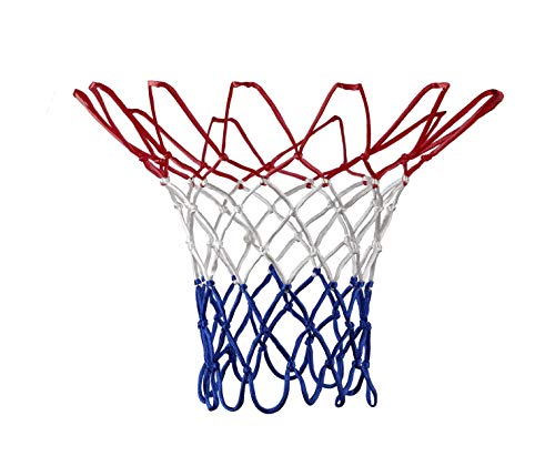 Basketballnetz 43 cm Lang für Standard Körbe Ø 45,7 cm - Stabiles Nylon in NBA Farben Rot, Weiß, Blau - Ideal für Indoor und Outdoor, Offizielle Wettbewerbsgröße, Einfache Montage mit 12 Schlaufen Basketballnetz 43 cm Lang für Standard Körbe Ø 45,7 cm - Stabiles Nylon in NBA Farben Rot, Weiß, Blau - Ideal für Indoor und Outdoor, Offizielle Wettbewerbsgröße, Einfache Montage mit 12 Schlaufen von KNÖÖV