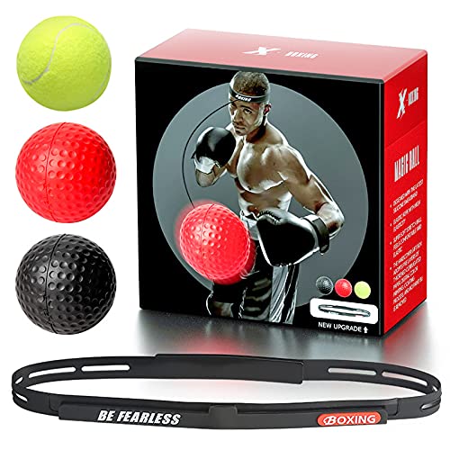 KOBONA Boxreflexball, Boxtrainingsball, MMA Gear Boxball, Boxball mit Stirnband for Reaktion, Training, Hand-Auge-Koordination und Fitness for Männer und Frauen von KOBONA