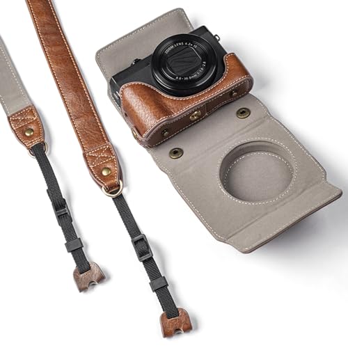 KOCAN G7X3-Gehäuse, Schutzhülle für Digitalkameras, Kamera-Aufbewahrungstasche aus PU-Leder mit abnehmbarem Schultergurt, kompatibel mit G7X2/G7X3 von KOCAN