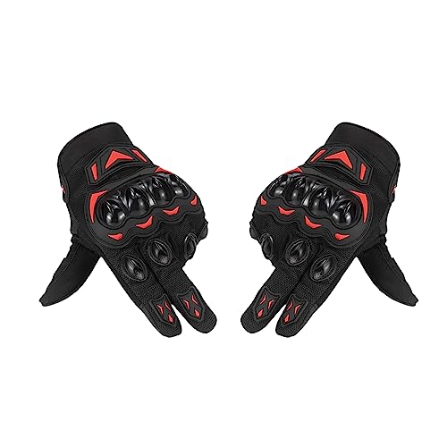 KOCAN Motorcycle Gloves for Women,Motorradhandschuhe für Männer und Frauen, rutschfeste, atmungsaktive Touchscreen-Handschuhe für Reiten, Straßenrennen, Radfahren, Schwarz und Rot, XXL von KOCAN
