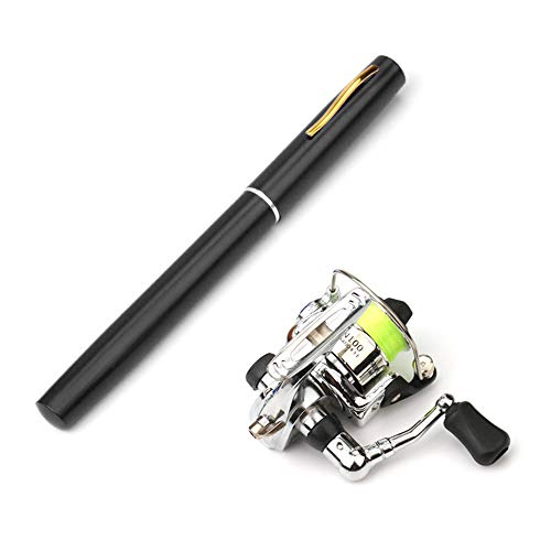 Pen Angelrute,KOCAN Taschenklappbare Angelrute Combo Mini Pen Angelruten Kit Teleskop Angelrute Spinnrolle Combo Kit Pen Angelrute,KOCAN Taschenklappbare Angelrute Combo Mini Pen Angelruten Kit Teleskop Angelrute Spinnrolle Combo Kit von KOCAN