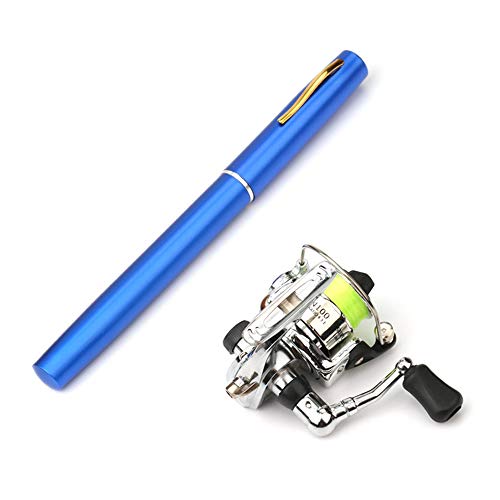 Pen Angelrute,KOCAN Taschenklappbare Angelrute Combo Mini Pen Angelruten Kit Teleskop Angelrute Spinnrolle Combo Kit Pen Angelrute,KOCAN Taschenklappbare Angelrute Combo Mini Pen Angelruten Kit Teleskop Angelrute Spinnrolle Combo Kit von KOCAN
