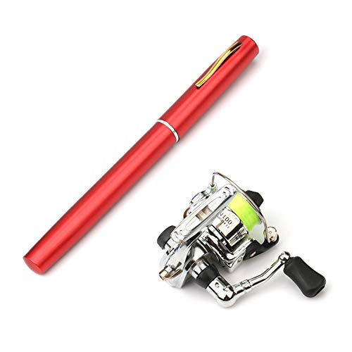 Pen Fishing Rod,KOCAN 1 Mt / 1,4 Mt Tasche Faltbare Angelrolle Combo Mini Pen Angelrute Kit Teleskop Angelrute Spinnrolle Combo Kit von KOCAN
