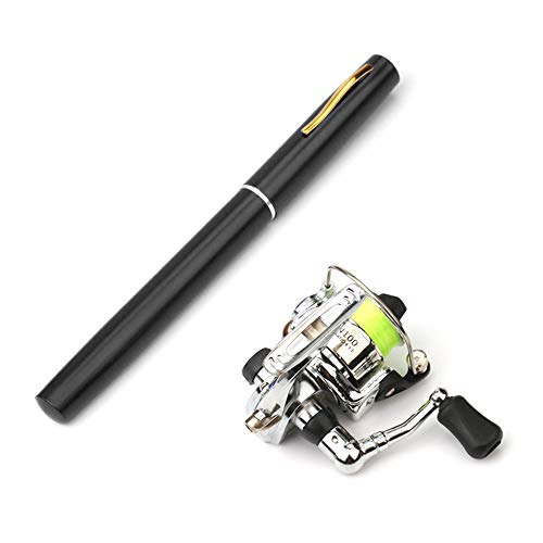 Pen Fishing Rod,KOCAN Taschen-zusammenklappbare Angelruten-Rollen-Kombi-Mini-Stift-Angelrute-Set,Teleskop-Angelrute,Spinnrolle-Kombi-Set von KOCAN