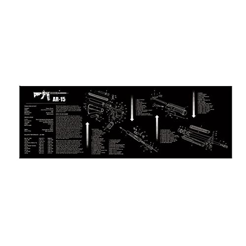 KODENOR AR15 AK47. Gunreinigung Gummimatte mit Teilen Diagramm Anweisungen Armorer Bankmatte Mauspad for G 1911 Beretta 92 HK USP. (Color : MP004-AR15) von KODENOR