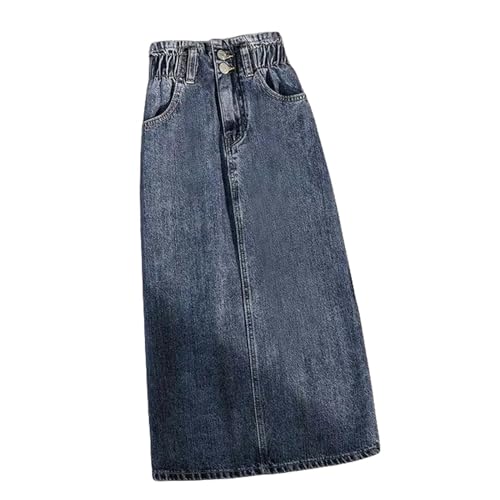 KOGORA Jeansrock Damen Plus Size Denim Rock Sommer Lässig Vintage Slim Elegante Röcke Frühling Mode Lang-e-XXL 63-70 Kg von KOGORA