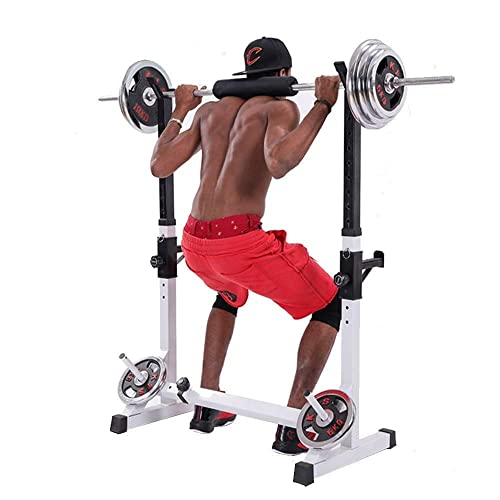 Multifunktionaler Squat-Rack-Ständer, Langhantel-Rack, Einstellmutter, Bankdrücken-Rahmen für Indoor-Outdoor-Fitnessstudio, Fitness-Stretching-Training, maximale Belastung 560 Pfund von KOHARA