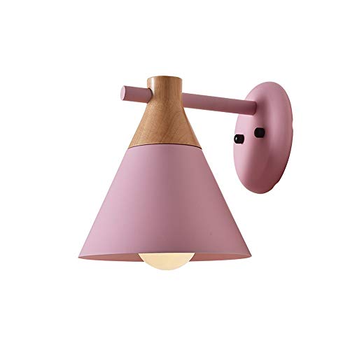 KOIAMVZW Mode warmgewalzte kreative Nachttischlampe E27 Persönlichkeit Farbe Eisen Metall Wandleuchte einfache Persönlichkeit Makronen Lounge of Light Shadow Wandleuchte Innen und Außen (Farbe: Rosa) von KOIAMVZW