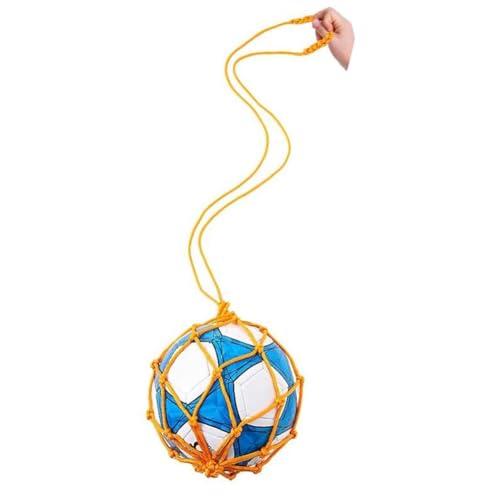 KOKSII Gelbe Fußball-Netztasche, Netztasche für Fußballtraining, Tragbare Balltasche (Ohne Fußball) von KOKSII