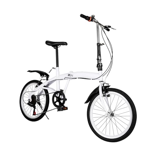 KOLHGNSE 20 Zoll Fahrräder Weiß Klapprad Unisex Erwachsene Fahrrad 6 Gang Doppel-V-Bremse bis 90KG Kohlenstoffstahl Faltrad Camping City Bike KOLHGNSE 20 Zoll Fahrräder Weiß Klapprad Unisex Erwachsene Fahrrad 6 Gang Doppel-V-Bremse bis 90KG Kohlenstoffstahl Faltrad Camping City Bike von KOLHGNSE