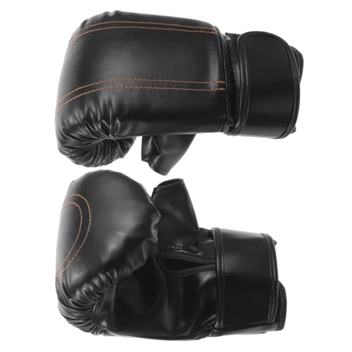 KOMBIUDA 1 Paar Fingerlose Boxhandschuhe trete Sportgeräte Boxen Boxbandagen Boxsack Boxhandschuhe boxhandschuh für tragbare Boxhandschuhe Tragbare Kickboxhandschuhe Pu Black von KOMBIUDA