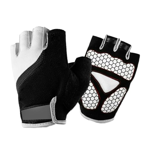 KOMBIUDA 1 Paar Outdoor-sporthandschuhe Kurze Sporthandschuhe Fingerlose Fäustlinge Sommerhandschuhe Fahrradhandschuhe Für Herren Gepolstert Halbe Handschuhe Herrenhandschuhe Draussen Weiß von KOMBIUDA