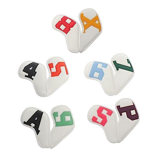 KOMBIUDA 10st Kopfbedeckung Ärmel Für Golfschläger Blade-Putter-Abdeckung Griffe Golf-Putting Abdeckungen Für Golfschläger Golffahnen Golf-mesh-Eisen Putterhülse Pom Colorful Pu-Leder von KOMBIUDA