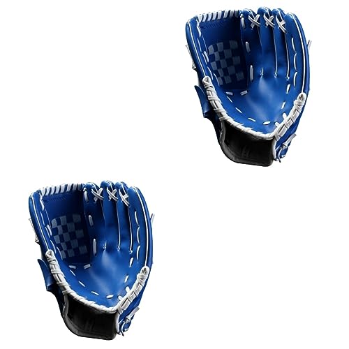 KOMBIUDA 2 STK Softball-Handschuhe erster Basishandschuh Baseball-Softball-Handschuh Baseball-Gleithandschuh Handschuhe für Kinder Sport-Infielder-Handschuh verdicken Infield Pitcher Blue von KOMBIUDA