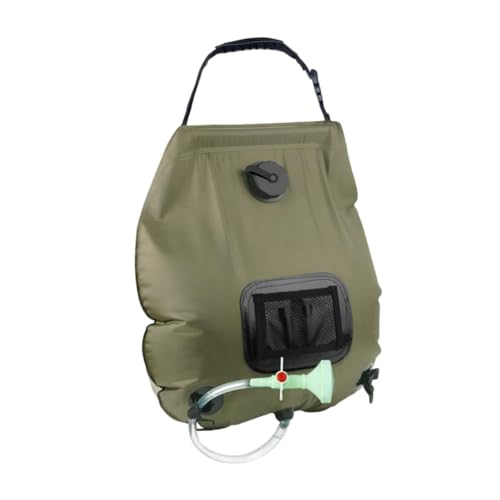 KOMBIUDA 20L Tragbare Solar Campingdusche Outdoor Duschbeutel Mit Duschkopf Für Warmwasser Ideal Für Reisen Strand Wandern Und Camping Olive von KOMBIUDA