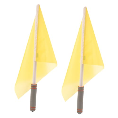 KOMBIUDA 2st Flagge des Sportlinienrichters Fußballfahnen Gelbe Schiedsrichterfahne Kleine Signalfahnen Golf-Loch-Cup Flaggen Für Die Rennleitung Schiedsrichter-handfahnen Plastik KOMBIUDA 2st Flagge des Sportlinienrichters Fußballfahnen Gelbe Schiedsrichterfahne Kleine Signalfahnen Golf-Loch-Cup Flaggen Für Die Rennleitung Schiedsrichter-handfahnen Plastik von KOMBIUDA