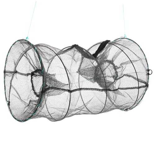 KOMBIUDA 3 STK Tragbarer Angelkescher Angeln Dip Cast Netz Fallen Angelkäfig aus Mesh Maschennetz Mesh-Fischernetz Fischernetzfalle Netzstrümpfe Maschenfangnetz Faltbarer Köderwurf Black von KOMBIUDA