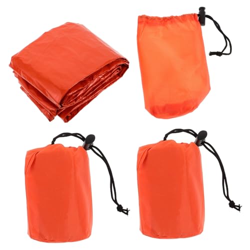 KOMBIUDA 3 Satz Outdoor-Schlafsack -Schlafsack -notfallschlafsack Tragbarer Notfallschlafsack Notfall-schlafsäcke Tragbare Thermodecke Notfallsack Aluminisierte Pet-Folie Orange von KOMBIUDA