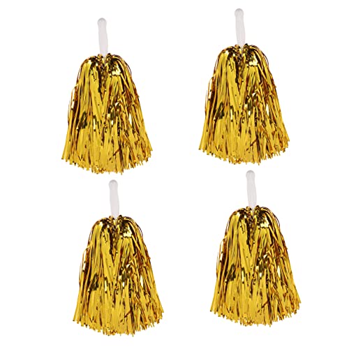 KOMBIUDA 4 Stück Lala- Tanzen Poms Tanzende Jubelnde Pompons Cheerleader-handblume Cheerleader Kostümzubehör Cheerleader-ausrüstung Cheerleader-kostüm Golden Draht Aus Aluminiumfolie von KOMBIUDA