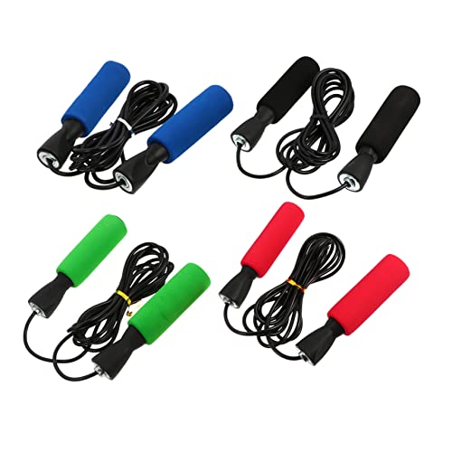 KOMBIUDA 4 Stück Springseil schlagschnur gymnastikseil fitness equipment trainingsseil sprungtuch jump rope Sportbedarf tragbare Fitnessgeräte Training Übungsseil Schüler Seilspringen Gummi von KOMBIUDA