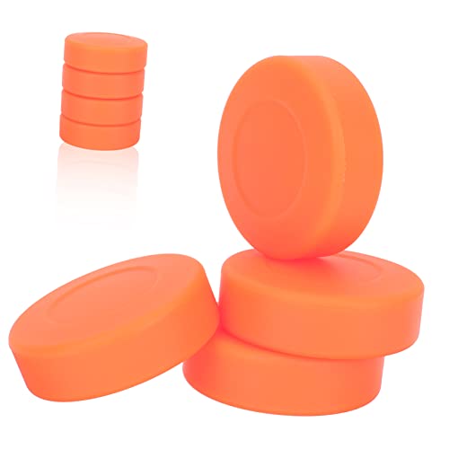 KOMBIUDA 4 Stück blöder Puck Hockey Puck Ice Balls Eishockey-Pucks Hockey-Trainingsball Hockey-Gummiball Airhockey-Pucks Hockey-Schießplatz Hockey-Trainingszubehör Puck üben PVC Orange von KOMBIUDA