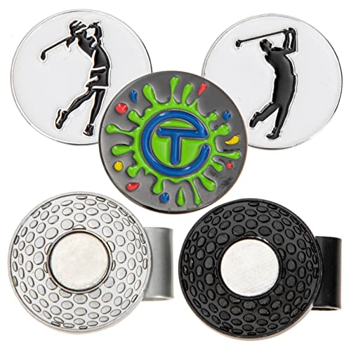 KOMBIUDA 5St Golfhut-Clip Golf Marker Golfball Marker Golfballposition Ballmarker-Hutclip Dekorativer Golfmarker taillierter Herrenhut Golf-Marker-Dekor Golfhutverzierung Zinklegierung von KOMBIUDA