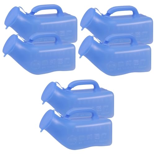 KOMBIUDA 6 STK Kinder Toilette Männer Urinal Flasche Mobile Toilette Natursektbehälter Männer für Auto Urinbehälter urinflasche travel Toilet Cartoon-Reise-Urinal tragbare Autotoilette Blue von KOMBIUDA