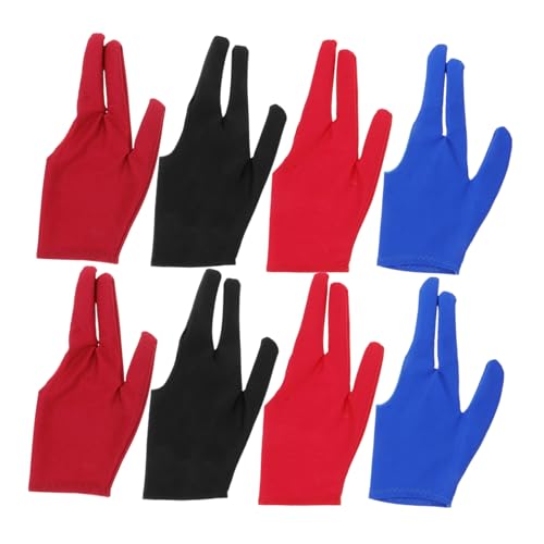 KOMBIUDA 8 Teiliges Set Jo Jo Handschuhe DREI Finger Billard Handschuhe Billard Handschuh Für Die Linke Hand Jo Jo Handschuh Billard Schutzhandschuhe Damen Billard Handschuh Snooker von KOMBIUDA