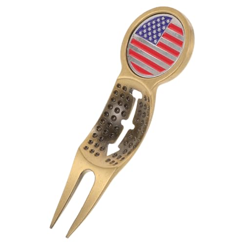 KOMBIUDA Golfgabel Golfgrüne Pitchgabel erstklassiges Divot-Tool Kompakter Ballmarker Werkzeug zum Markieren von Golfbällen golfzubehör Golf-Tool professioneller Ballmarkierer Metall von KOMBIUDA