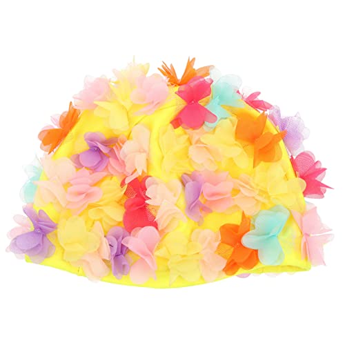 KOMBIUDA Petal Shower Cap Badekappe weiblich femmansoe Pool badeinsel schwimmingpools dekorativer Badehut Bademütze für den Haushalt Schwimmhaube Retro-Badehut Bademütze am Strand Nylon von KOMBIUDA