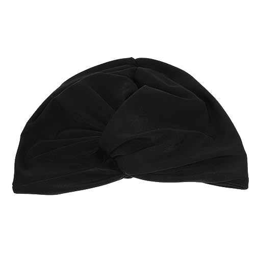 Strandhut-Badekappe Damen Sommer Frauen-Turban-Hut Plissierte Badekappe Schwimmkappe Schwimmen Unisex-Fischerhut Große Duschhaube Taucherbrille Hüte Für Frauen Lustig Nylon Black KOMBIUDA von KOMBIUDA