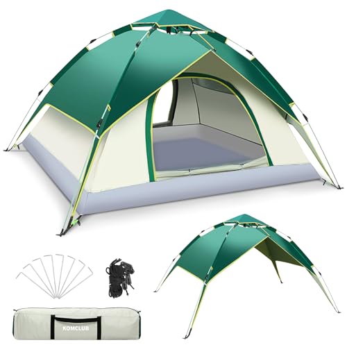 Camping Zelt, Pop up Zelt 1-2 Personen Familie Kuppelzelt UV-Schutz Winddicht, 2 in 1 Doppelschichten für Familie ，Camping，Wandern Backpacking von KOMCLUB